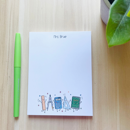 Math Teacher Doodles Notepad Gift