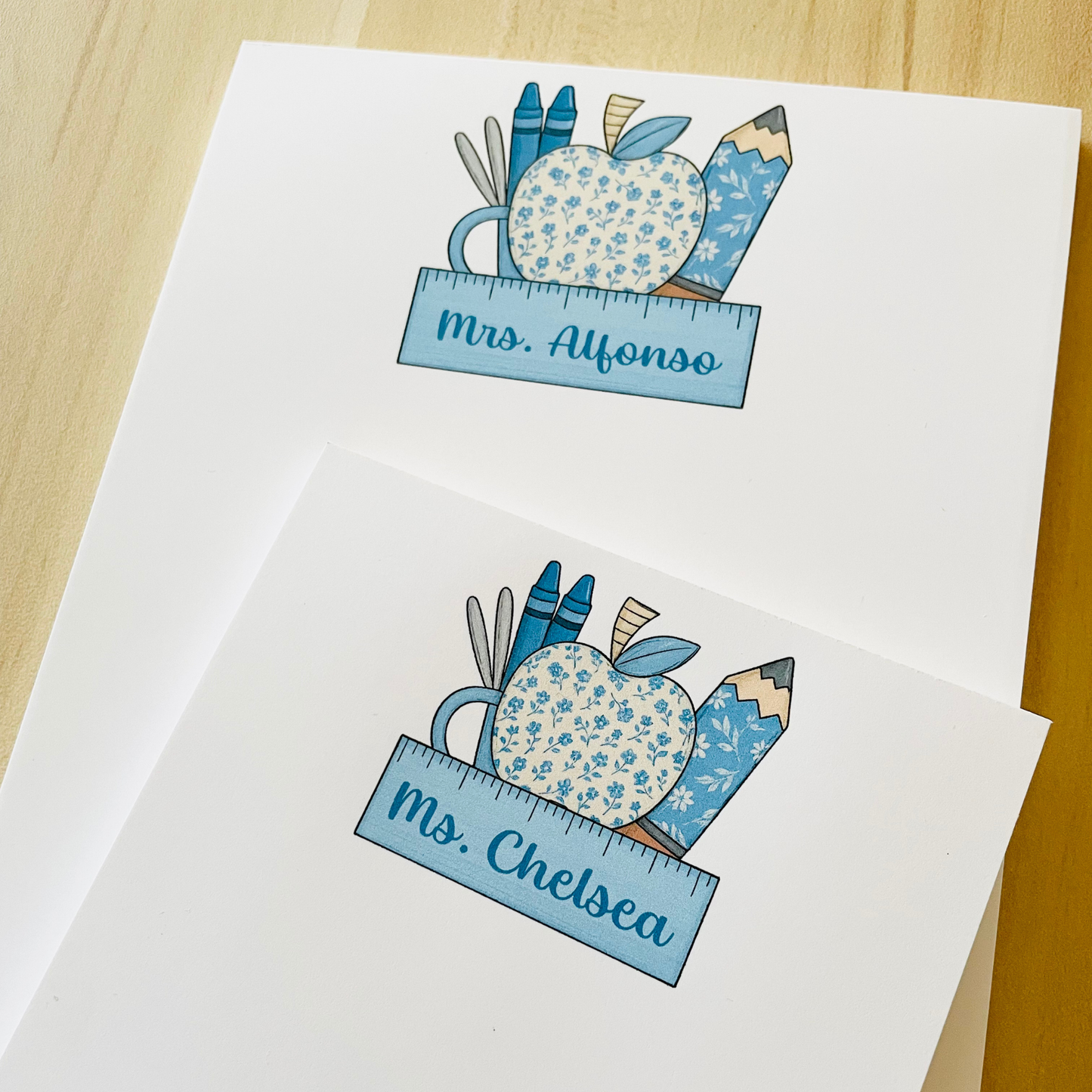Blue Floral Teacher Notepad