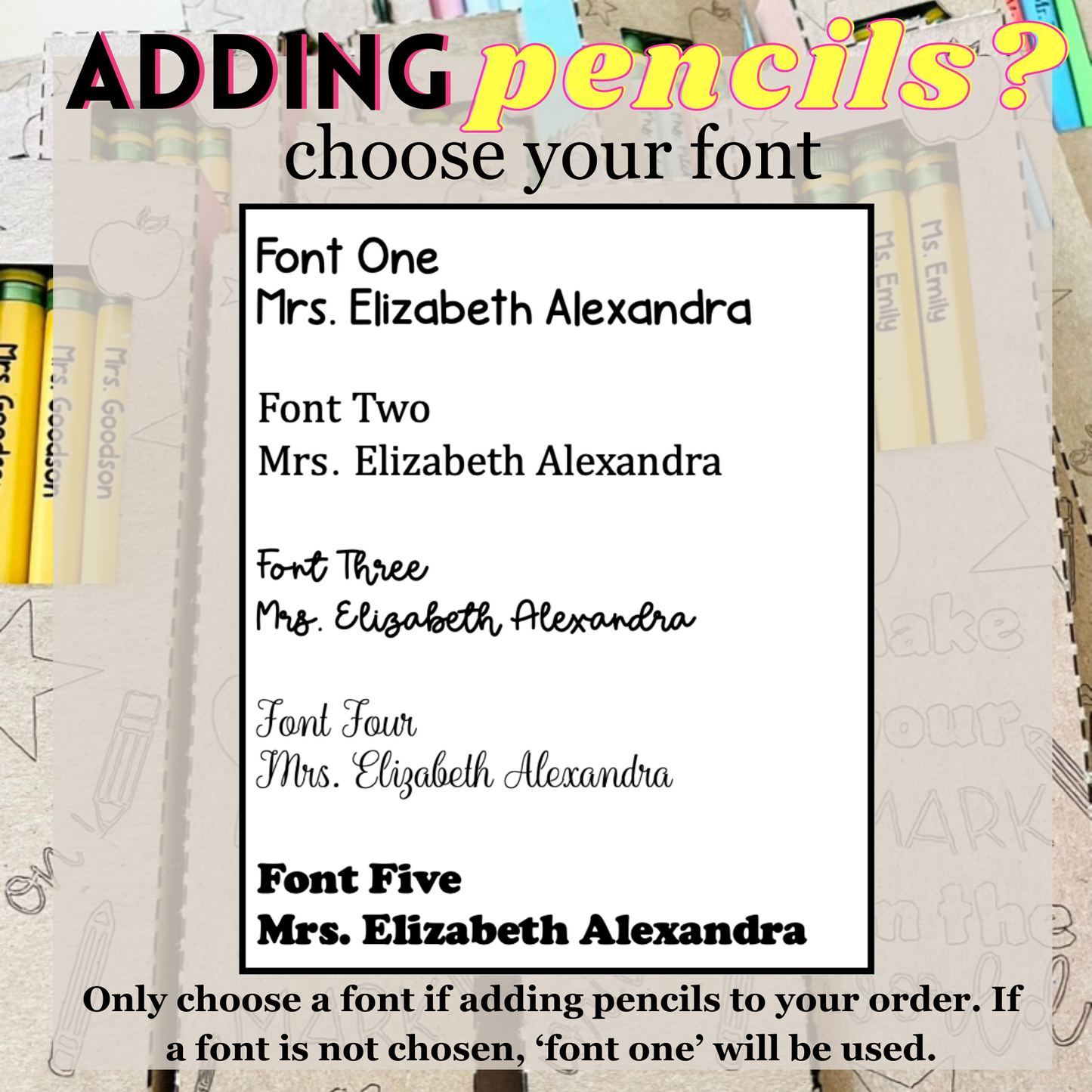 Personalized Pencil Themed Notepad