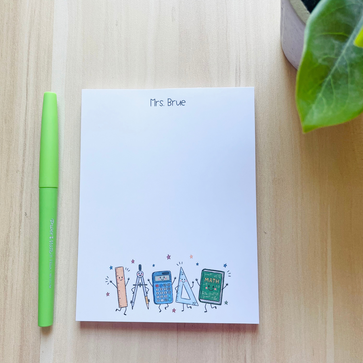 Math Teacher Doodles Notepad Gift