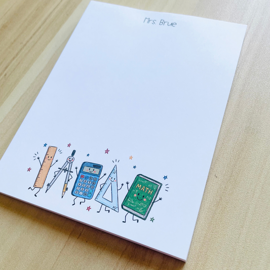 Math Teacher Doodles Notepad Gift
