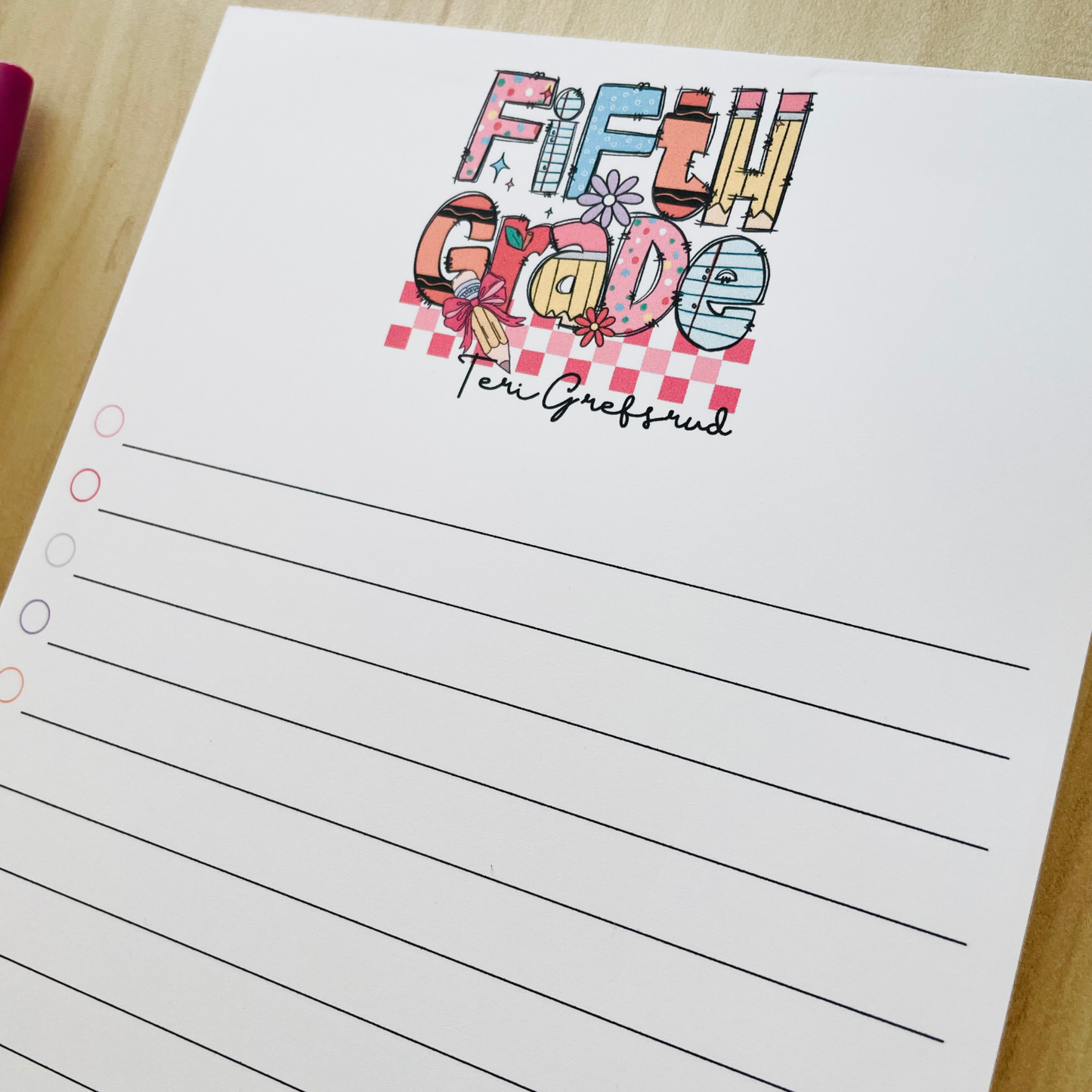 Grade Level Teacher Notepad