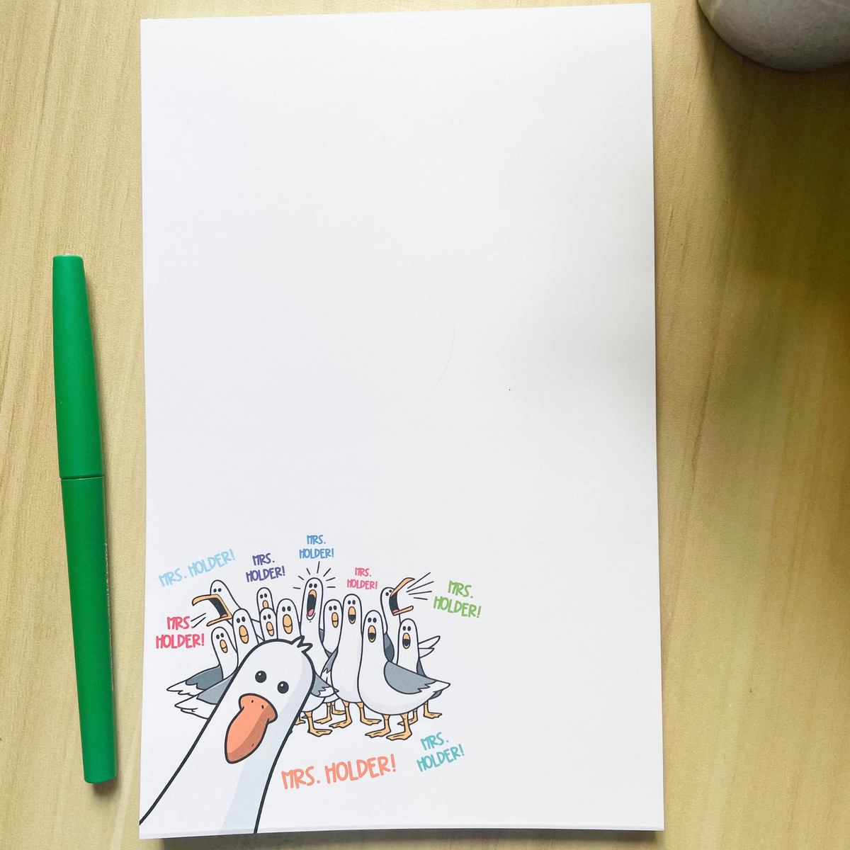 Funny Seagull Teacher Notepad