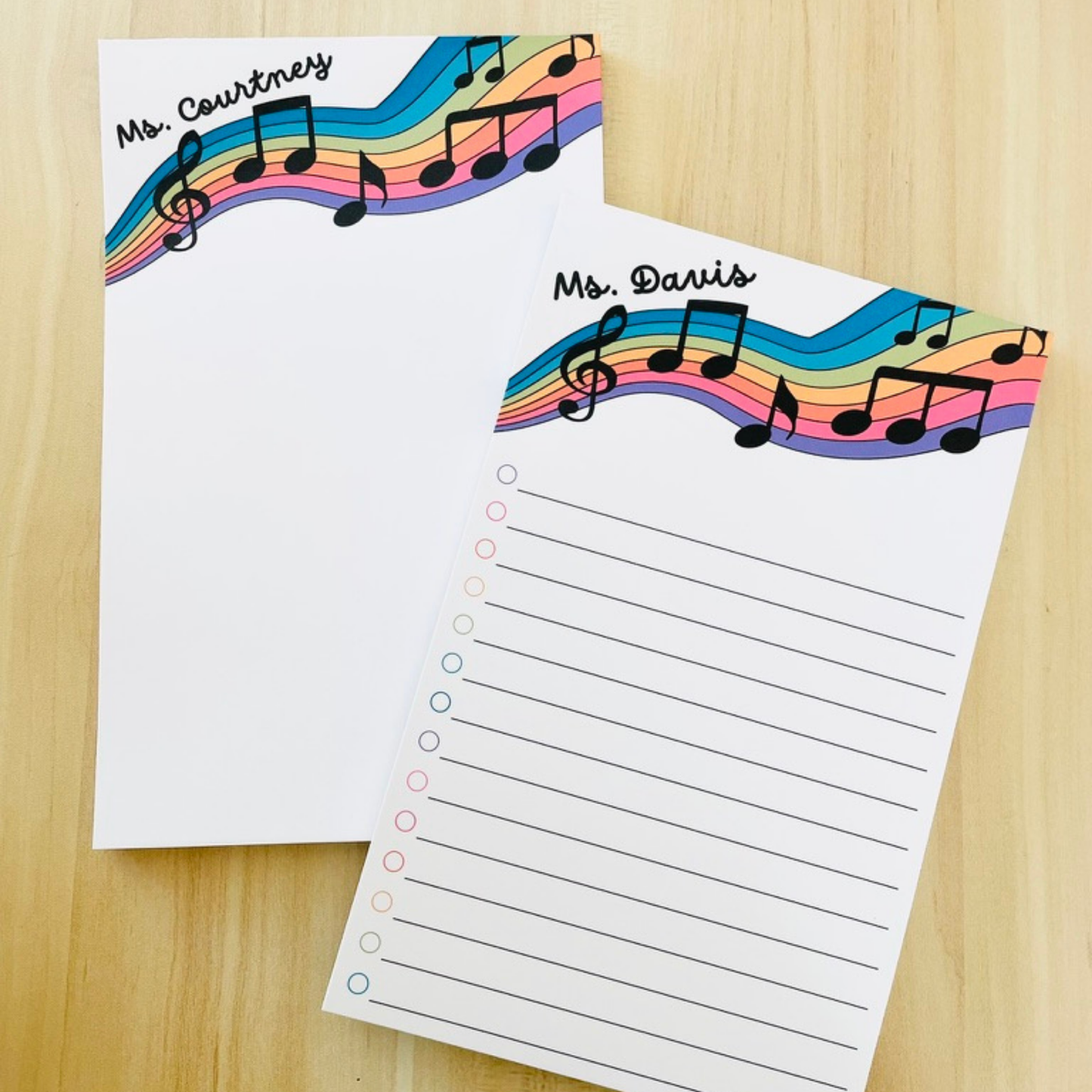 Colorful Music Teacher Notepad