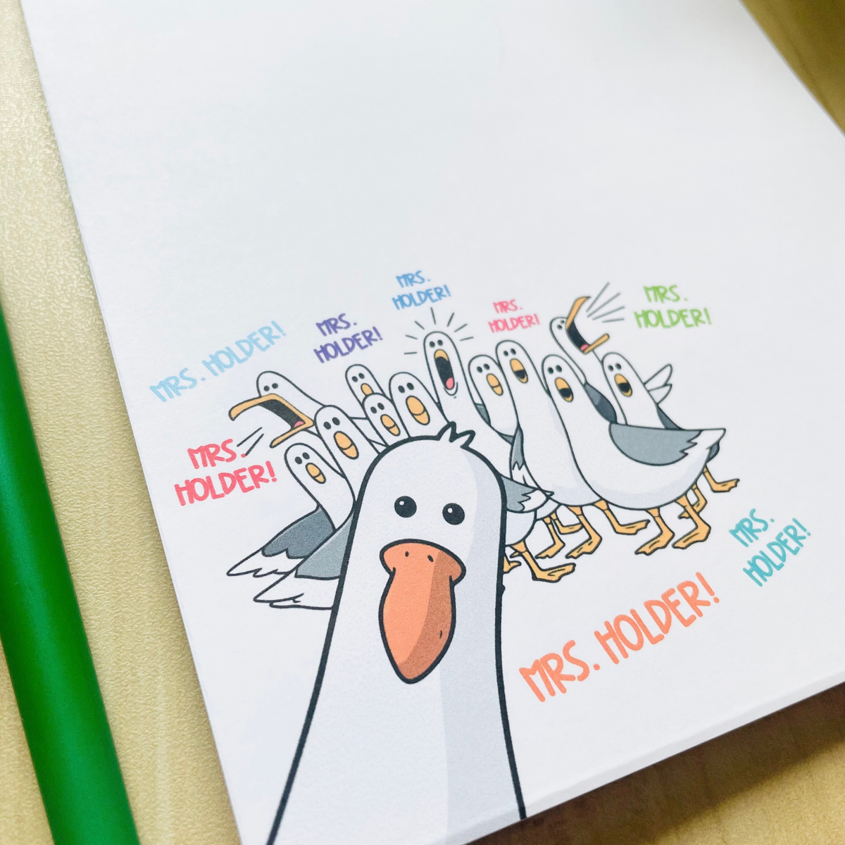 Funny Seagull Teacher Notepad