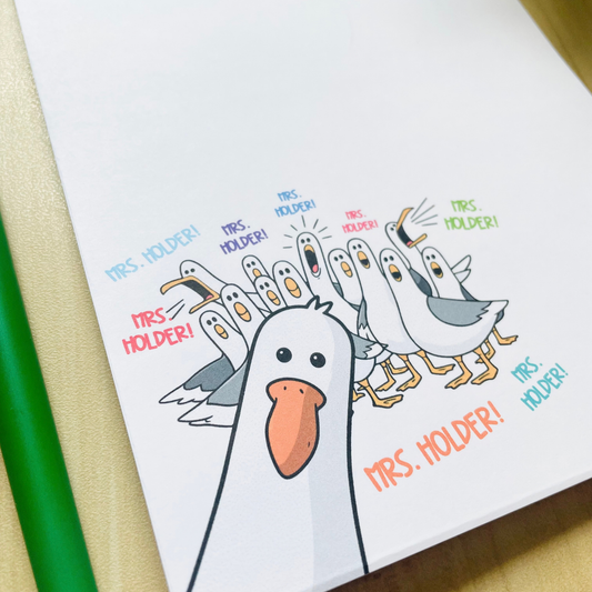 Funny Seagull Teacher Notepad