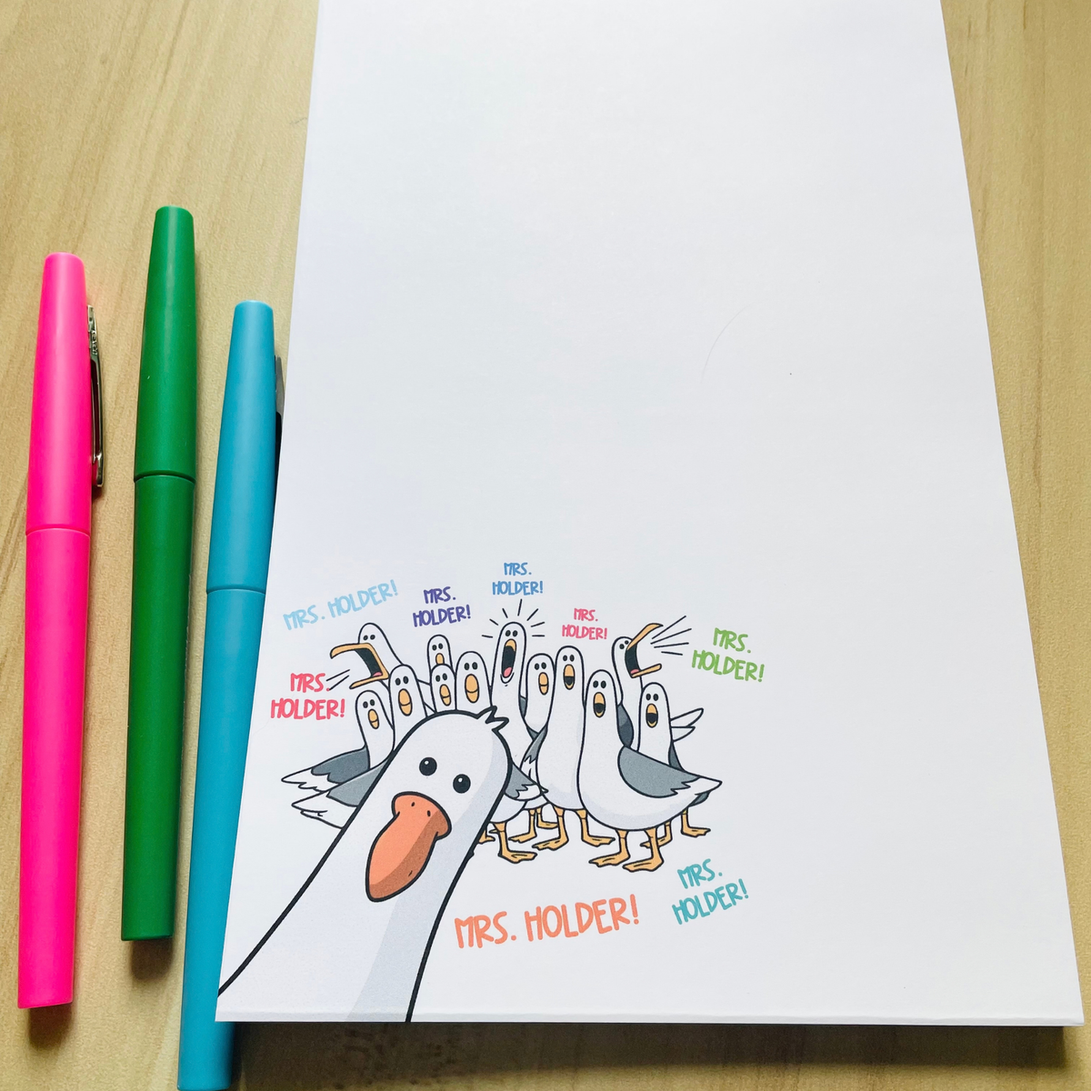 Funny Seagull Teacher Notepad