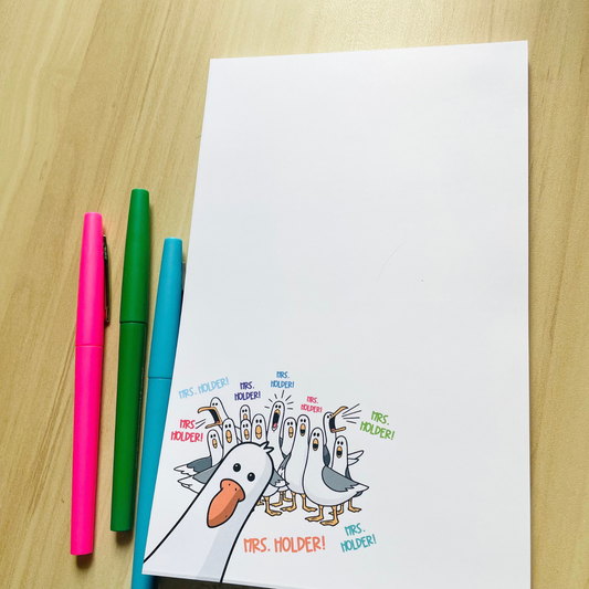 Funny Seagull Teacher Notepad