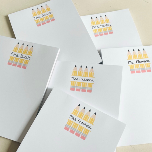 Pencil Personalized Teacher Notepad