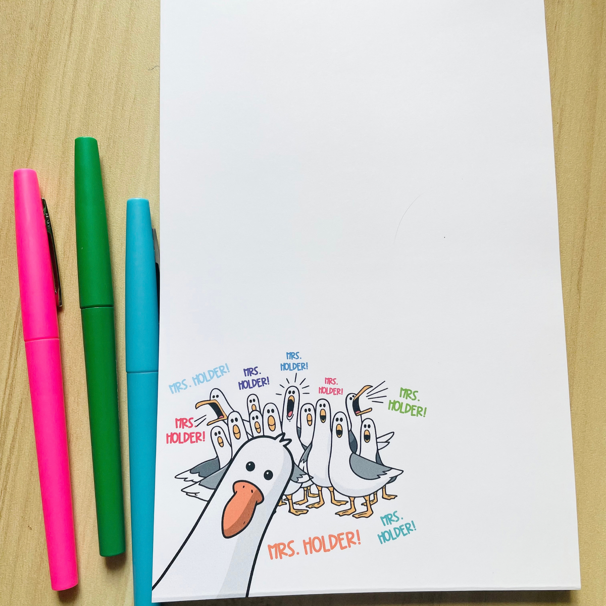 Funny Seagull Teacher Notepad