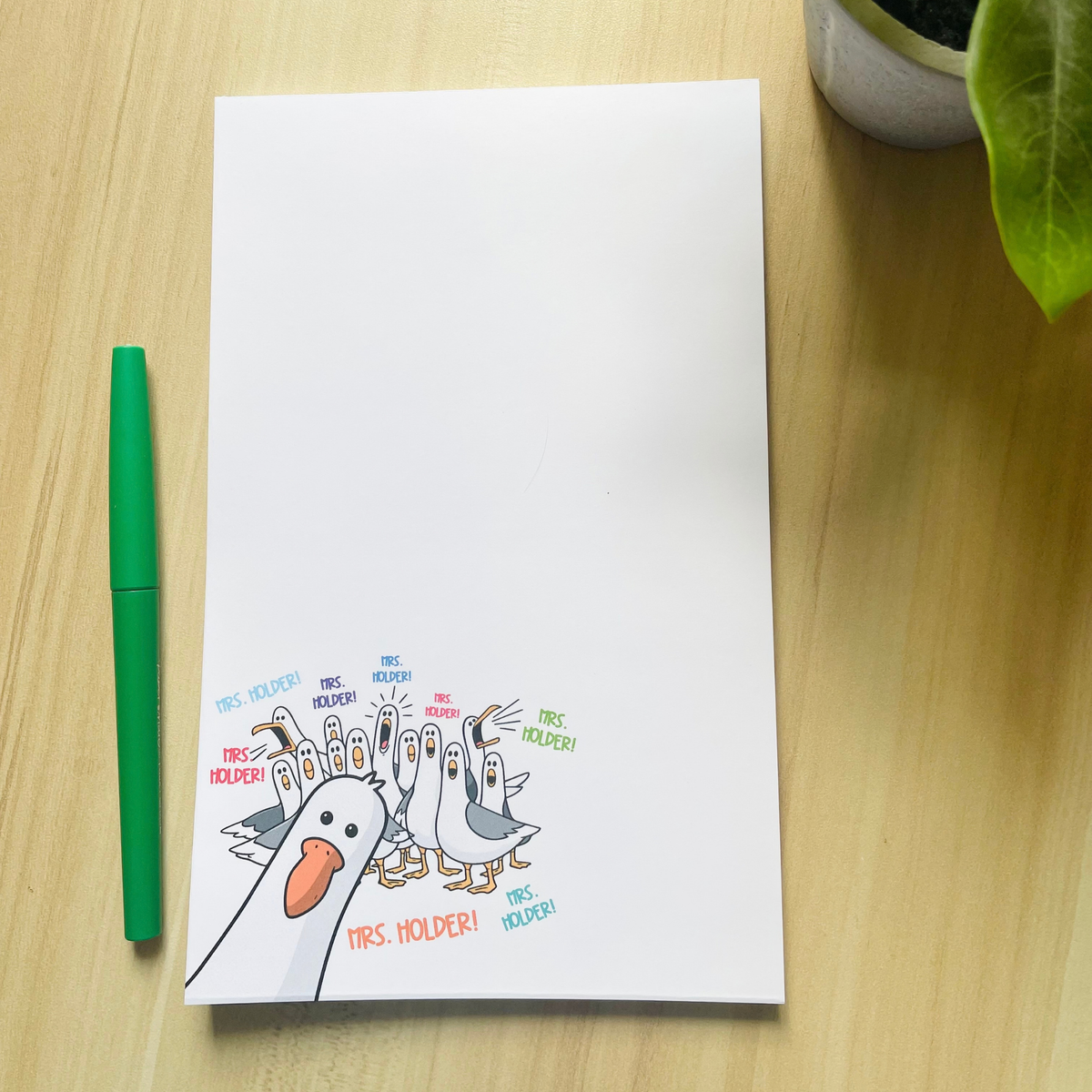 Funny Seagull Teacher Notepad