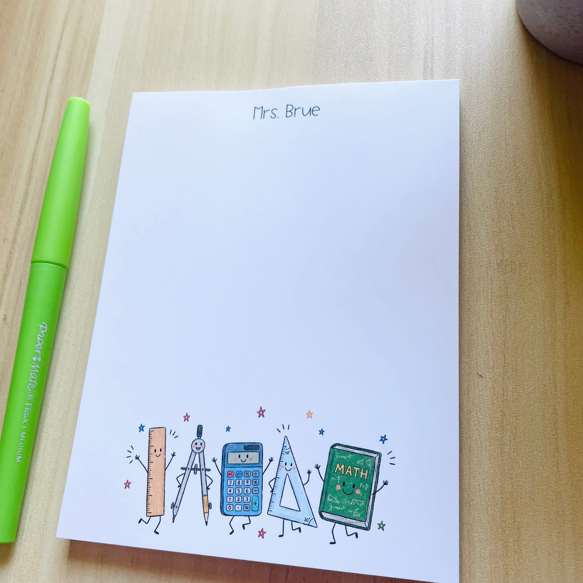 Math Teacher Doodles Notepad Gift