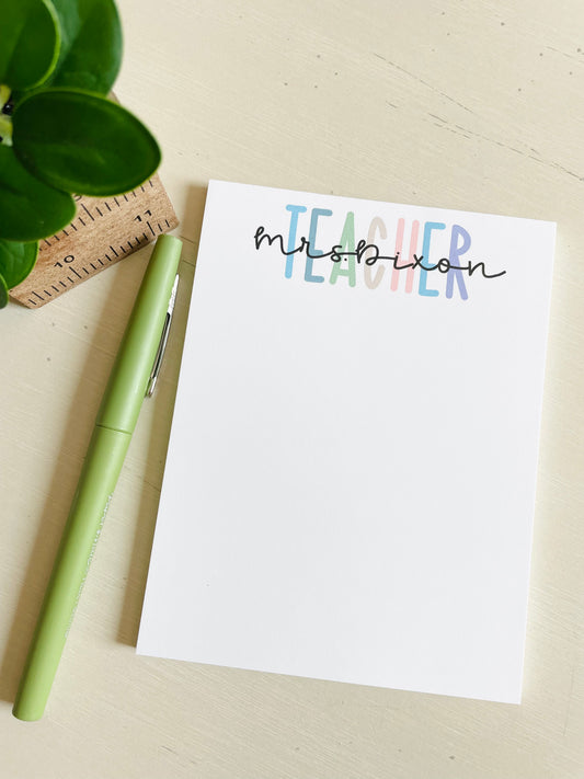 Cute Teacher Title Notepad