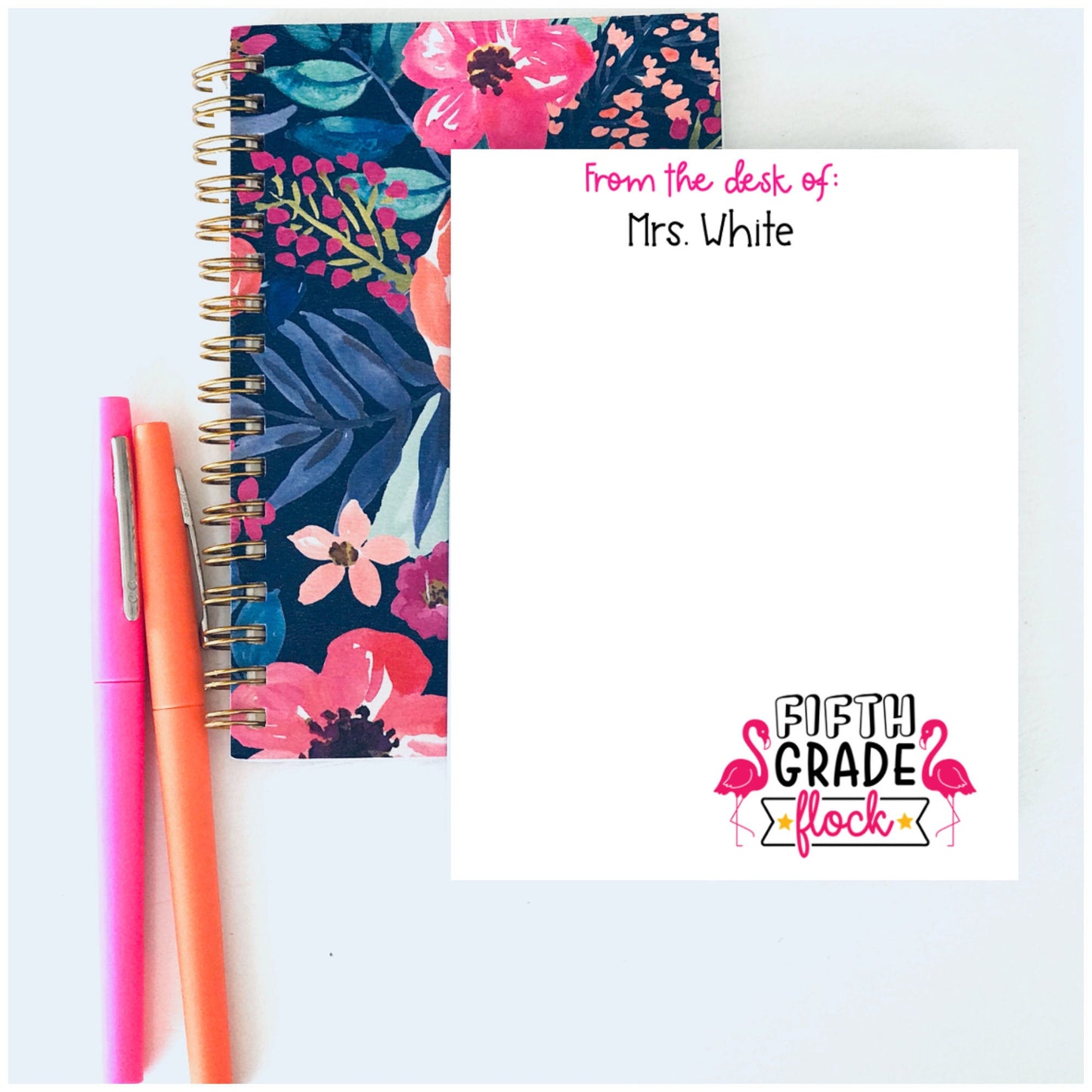 Flamingo Flock Teacher Notepad