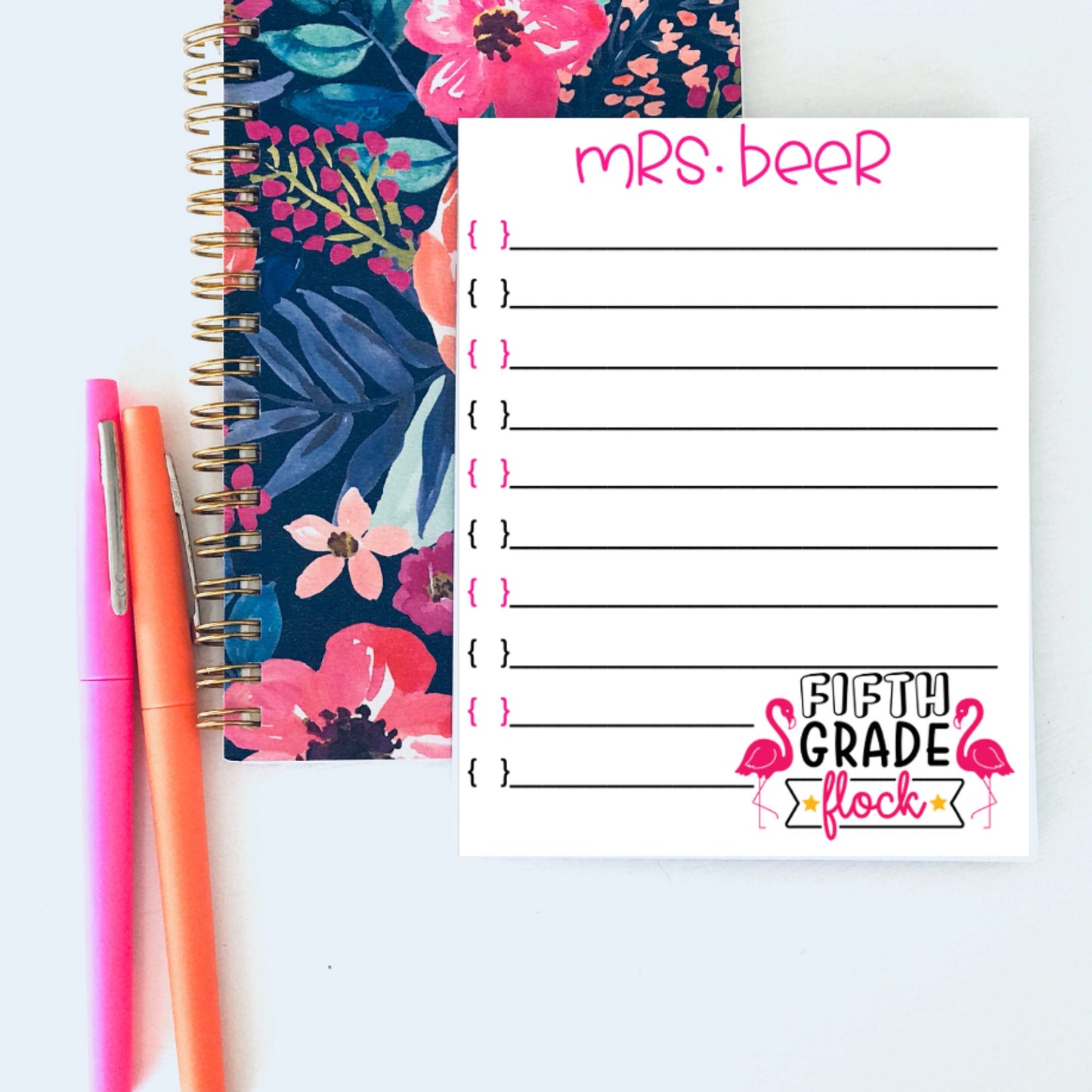 Flamingo Flock Teacher Notepad