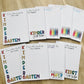 Rainbow Color Grade Level Notepad