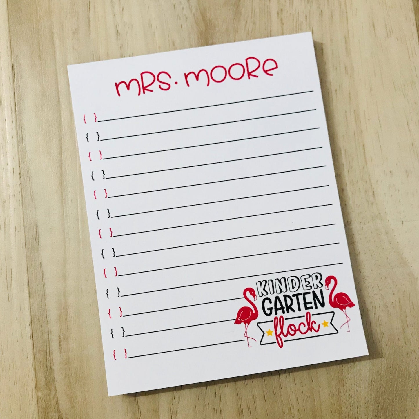 Flamingo Flock Teacher Notepad